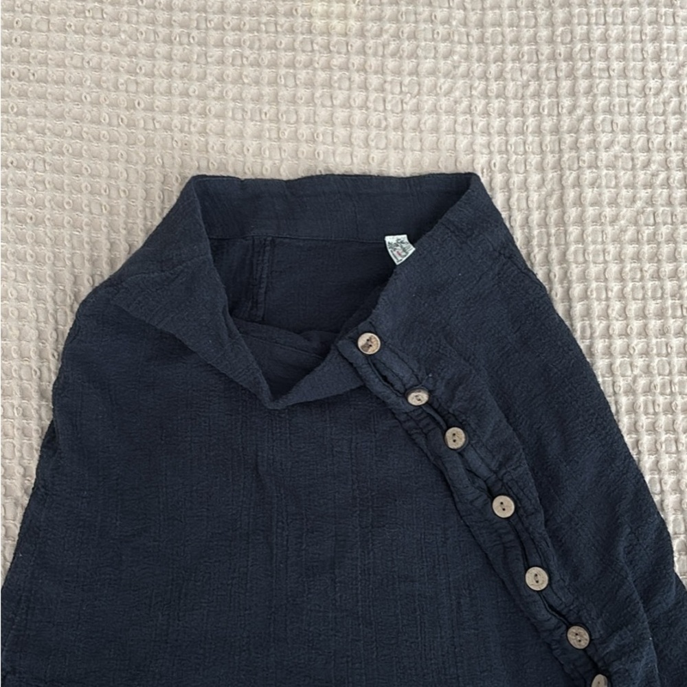 Free People Charcoal Textured Top